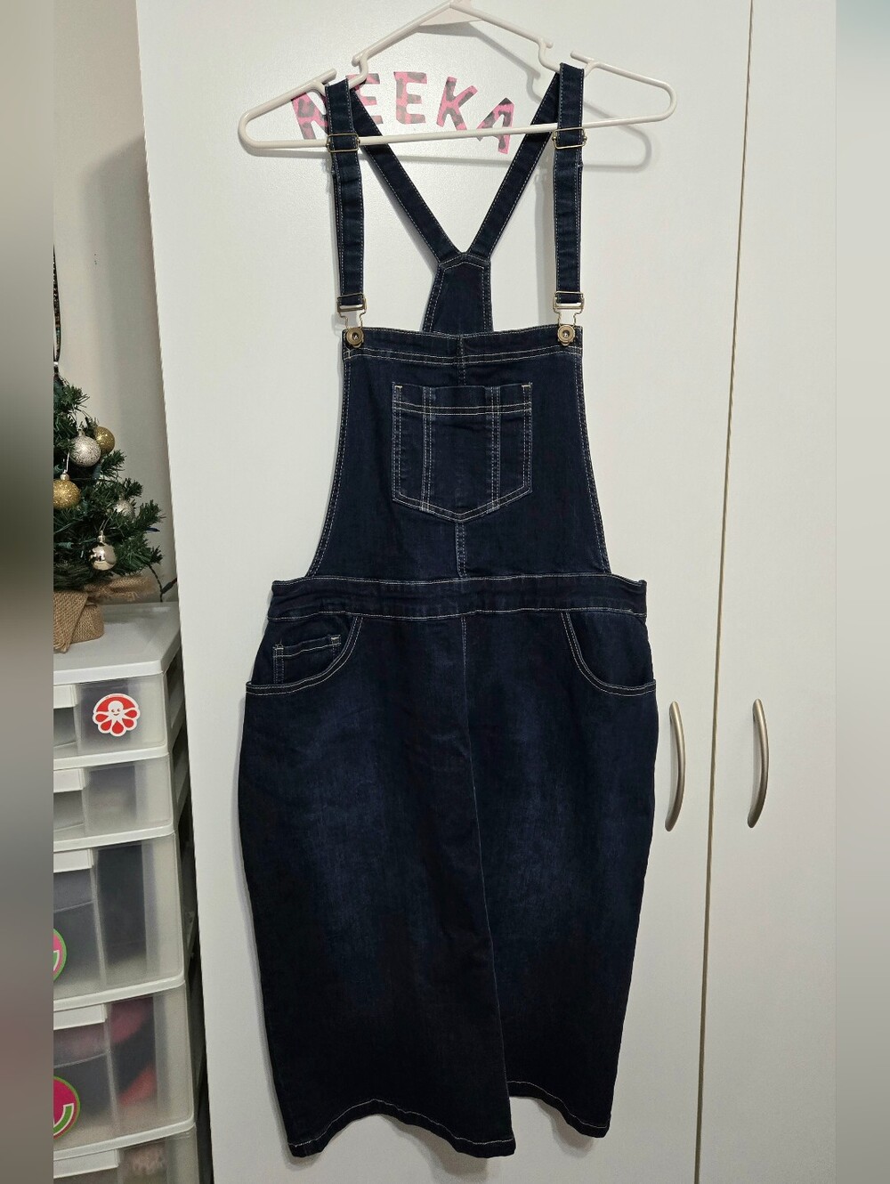 The Main Street Exchange Denim Overall Dress